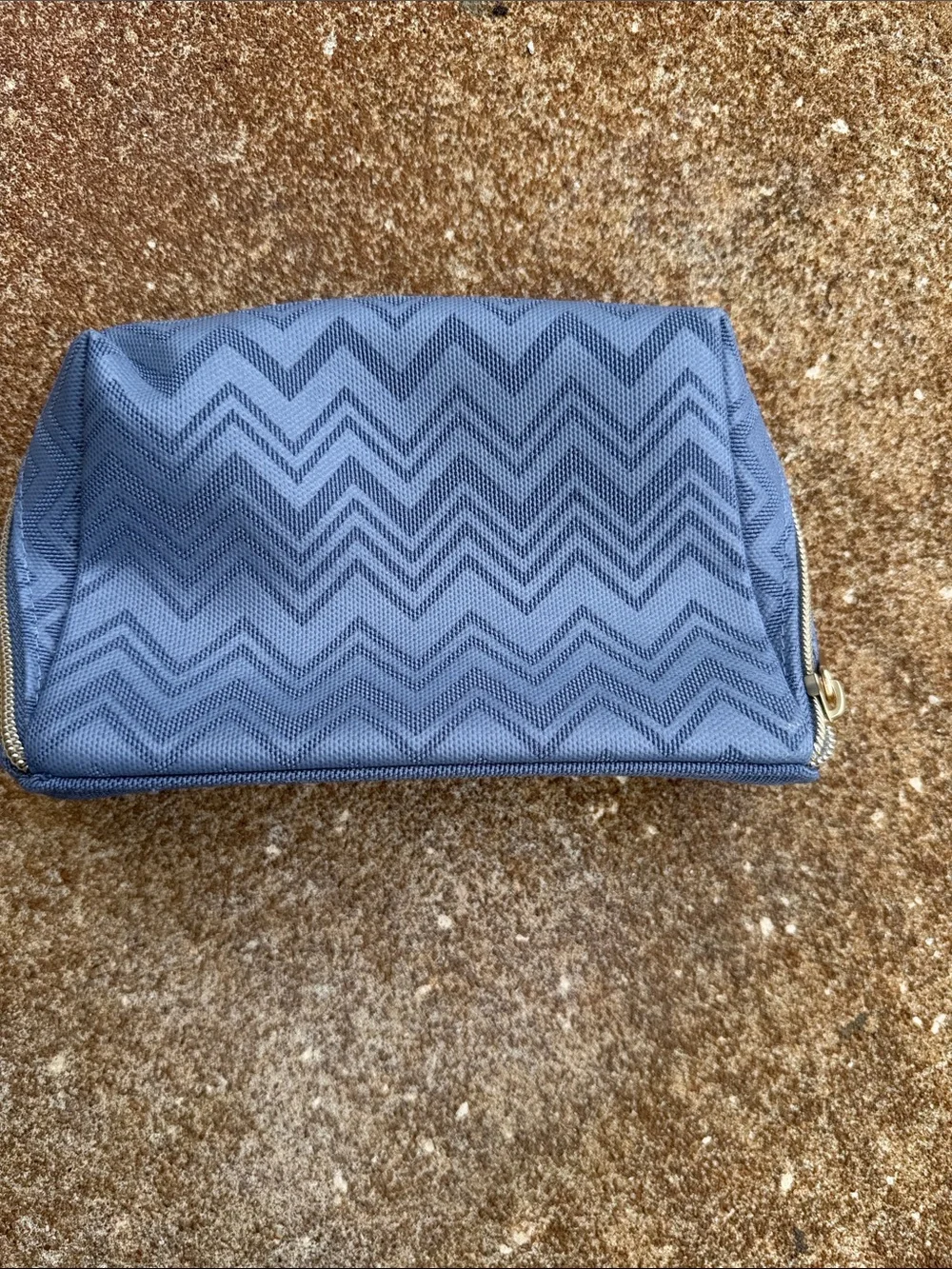 Missoni Blue Chevron Zip Cosmetic Case